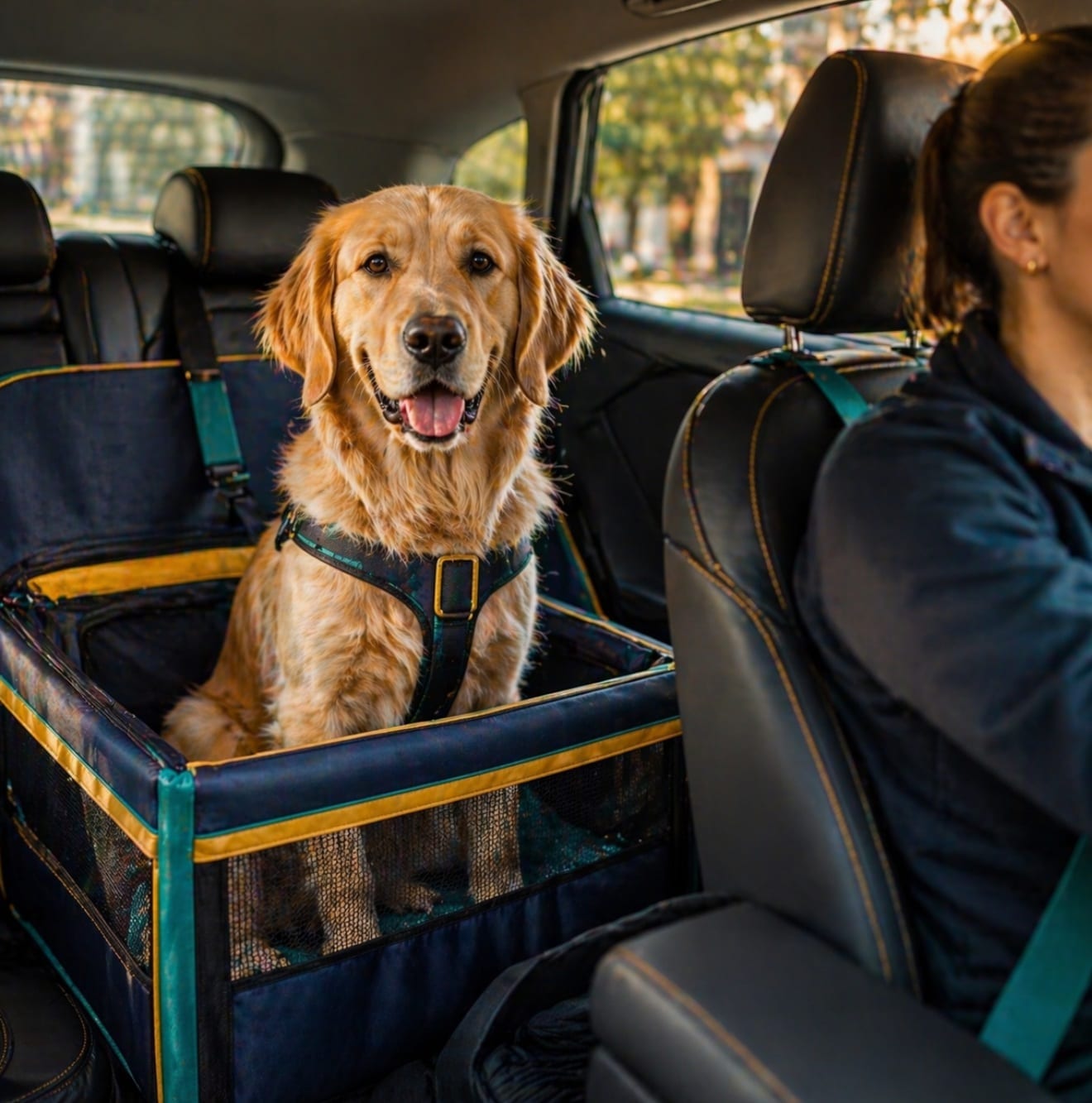 Cerveno: taxi pet con cassetta degli attrezzi per emergenze, cane curioso